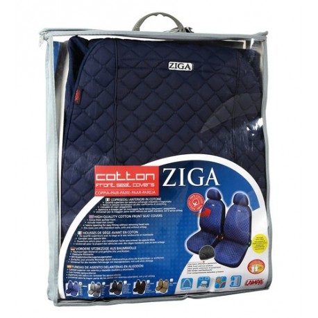 Ziga coppia coprisedili anteriori in cotone universali blu