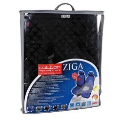 Ziga coppia coprisedili anteriori in cotone universali nero
