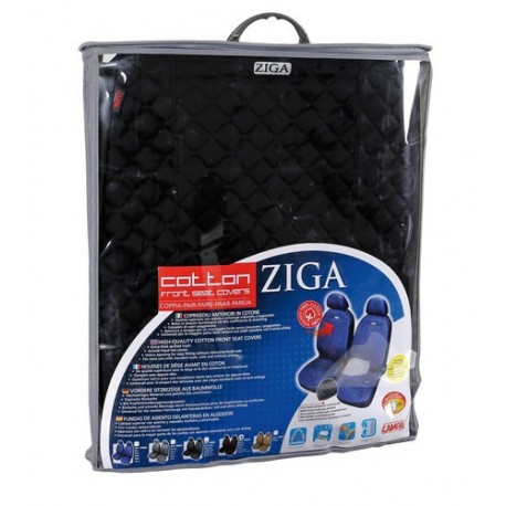 Ziga coppia coprisedili anteriori in cotone universali nero