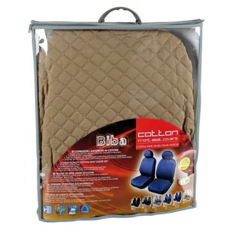 Biba coppia coprisedili anteriori in cotone universali beige