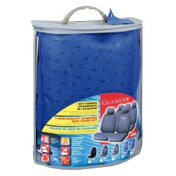 Glamur set fodere coordinate in jacquard blu