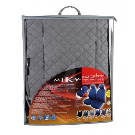 Miky coppia coprisedili anteriori in microfibra universali grigio