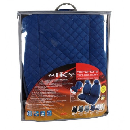 Miky coppia coprisedili anteriori in microfibra universali blu scuro