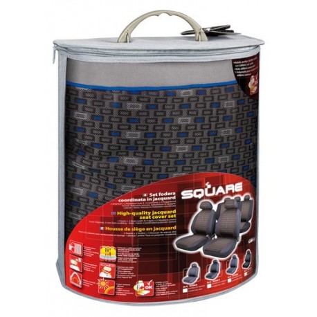 Square set fodere coordinate in jacquard blu