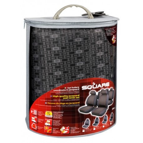 Square set fodere coordinate in jacquard nero