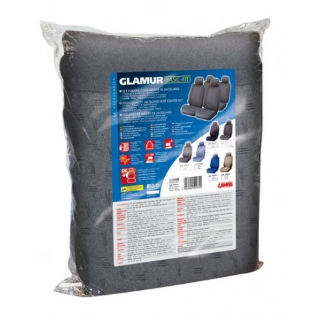 Glamur Basic Fit set fodere coordinate in jacquard antracite