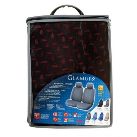 Glamur coppia coprisedili anteriori in jacquard universali nero