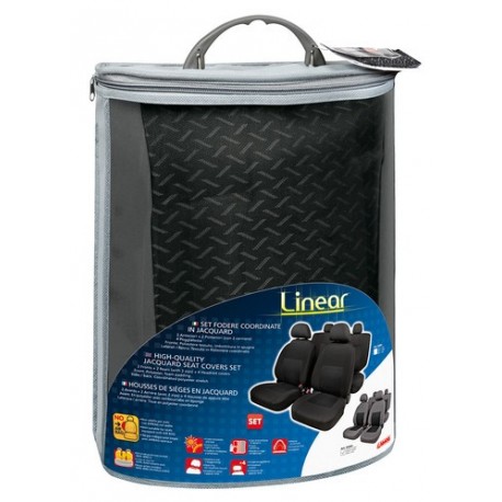 Linear set fodere coordinate in jacquard nero grigio