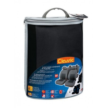 Classic set fodere coordinate in jacquard grigio nero