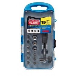 Set cricchetto con inserti e bussole 19 pezzi