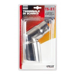 TS 21 Terminale di scarico in acciaio inox lucidato diametro 30-45 mm