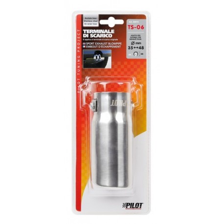 TS 06 Terminale di scarico in acciaio inox lucidato diametro 35-55 mm