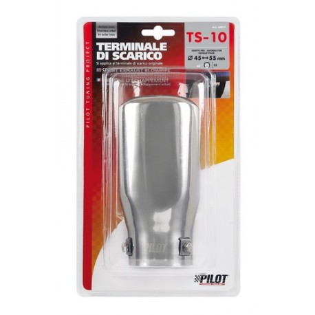 TS 10 Terminale di scarico in acciaio inox lucidato diametro 45-55 mm