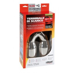 TS 43 Terminale di scarico in acciaio inox lucidato diametro 33-44 mm