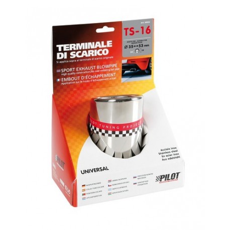 TS 16 S Terminale di scarico in acciaio inox lucidato diametro 35-53 mm