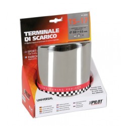 TS 17 S Terminale di scarico in acciaio inox lucidato diametro 37-55 mm