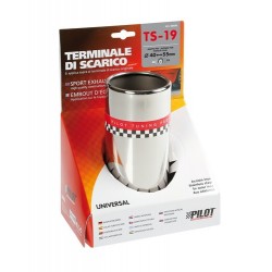 TS 19 S Terminale di scarico in acciaio inox lucidato diametro 40-55 mm