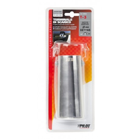 T 3 Terminale di scarico in acciaio inox lucidato diametro 32-45 mm