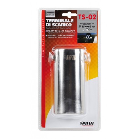 TS 02 Terminale di scarico in acciaio inox lucidato diametro 35-62 mm