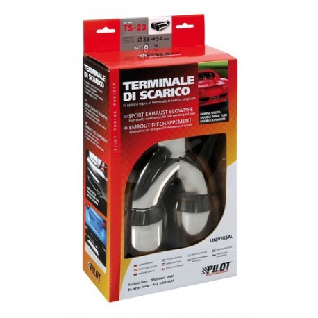 TS 23 Terminale di scarico in acciaio inox lucidato diametro 38-48 mm