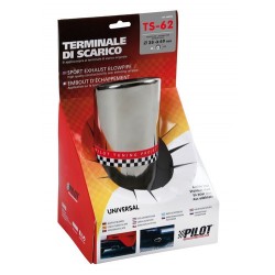 TS 62 Terminale di scarico in acciaio inox lucidato diametro 38-49 mm