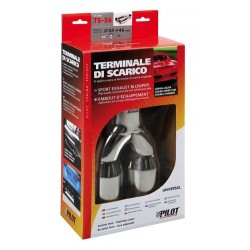 TS 26 Terminale di scarico in acciaio inox lucidato diametro 34-46 mm