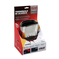 TS 27 Terminale di scarico in acciaio inox lucidato diametro 33-41 mm