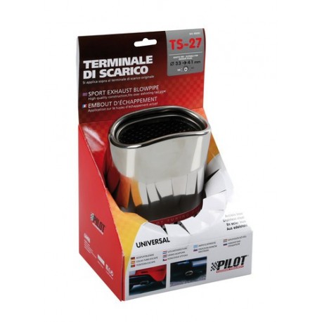 TS 27 Terminale di scarico in acciaio inox lucidato diametro 33-41 mm