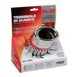 TS 34 Terminale di scarico in acciaio inox lucidato diametro 27-35 mm