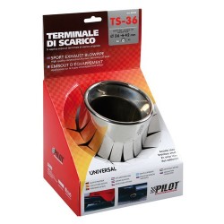 TS 36 Terminale di scarico in acciaio inox lucidato diametro 36-42 mm