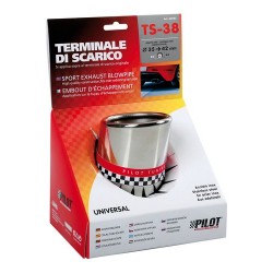TS 38 Terminale di scarico in acciaio inox lucidato diametro 35-42 mm
