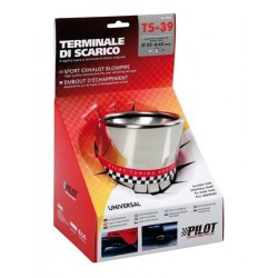 TS 39 Terminale di scarico in acciaio inox lucidato diametro 35-42 mm