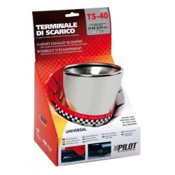 TS 40 Terminale di scarico in acciaio inox lucidato diametro 38-49 mm