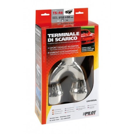 TS 46 Terminale di scarico in acciaio inox lucidato diametro 32-50 mm