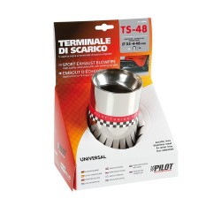 TS 48 Terminale di scarico in acciaio inox lucidato diametro 35-48 mm