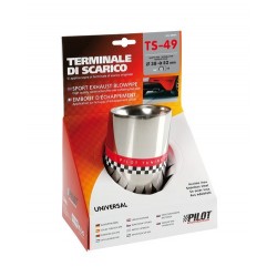 TS 49 Terminale di scarico in acciaio inox lucidato diametro 38-52 mm