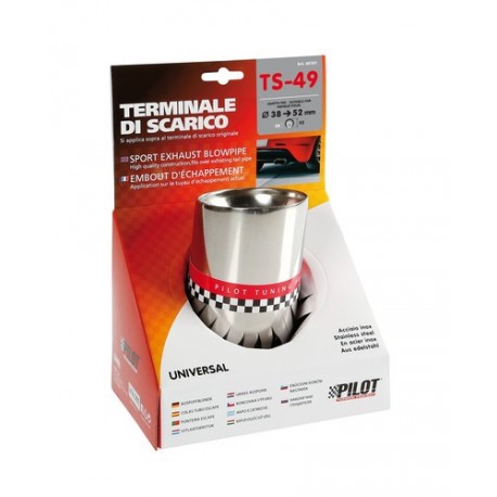 TS 49 Terminale di scarico in acciaio inox lucidato diametro 38-52 mm
