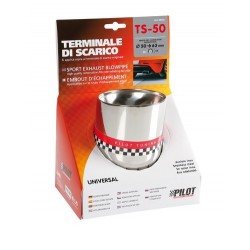 TS 50 Terminale di scarico in acciaio inox lucidato diametro 50-63 mm