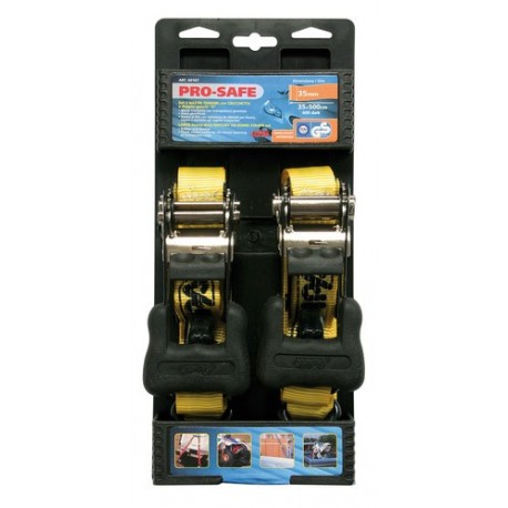 Pro Safe Set 2 nastri tensori con cricchetto a doppio gancio 5 m