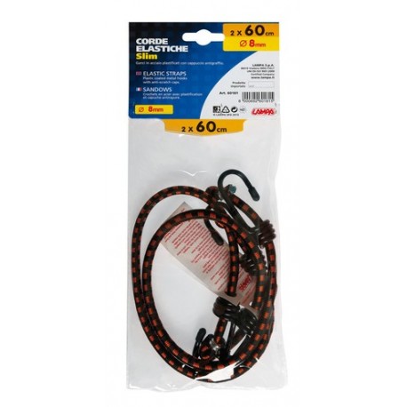 Corde elastiche slim diametro 8 mm 2x60 cm