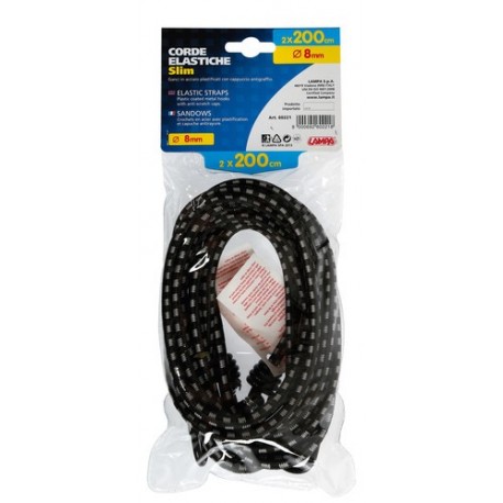 Corde elastiche slim diametro 8 mm 2x200 cm