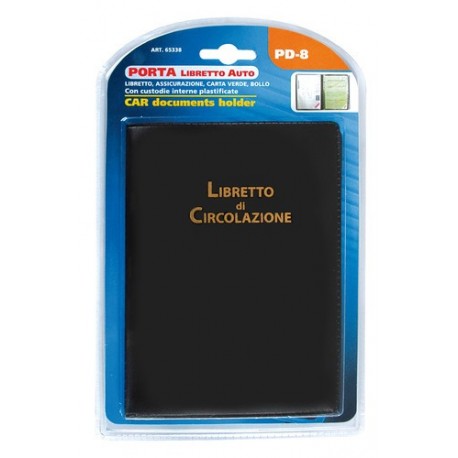 Porta libretto auto con custodie plastificate