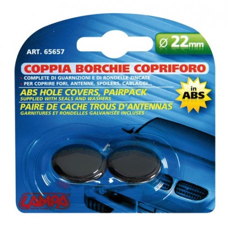 Coppia borchie copriforo in ABS diametro 22 mm