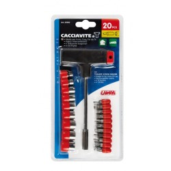Cacciavite a T con 9 chiavi a bussol e 11 inserti