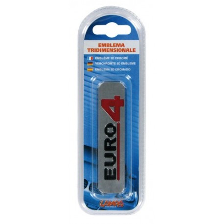 Emblema Antinquinamento 3D cromato 100x25 mm Euro 4