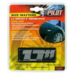 Emblema 3D cromato misura cerchio 17