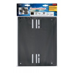 Portatarga posteriore quadrato in acciaio nero