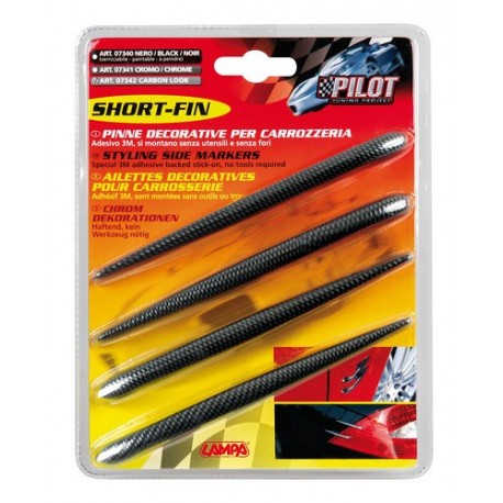 Short Fin Pinne decorative 4 pezzi 140 mm carbon