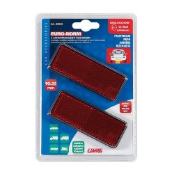 Euro Norm catarifrangenti rettangolari 90x35 mm rosso