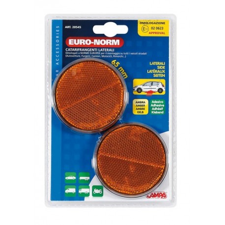 Euro Norm catarifrangenti rotondi diametro 70 mm arancio